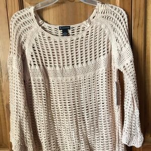 NWT Crochet Blouse with Scalloped Details